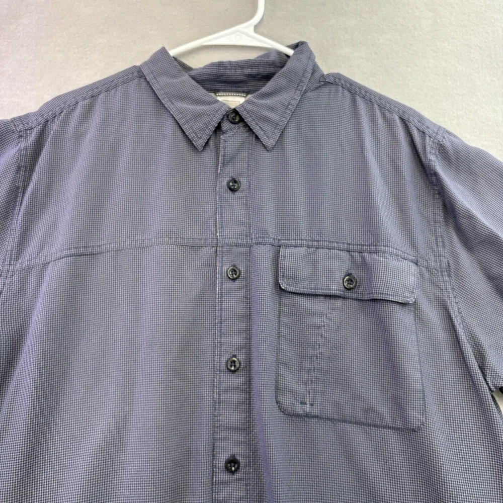 The North Face Modal Blend Shirt Mens Sz XL Blue Short Sleeve Button Down Hike